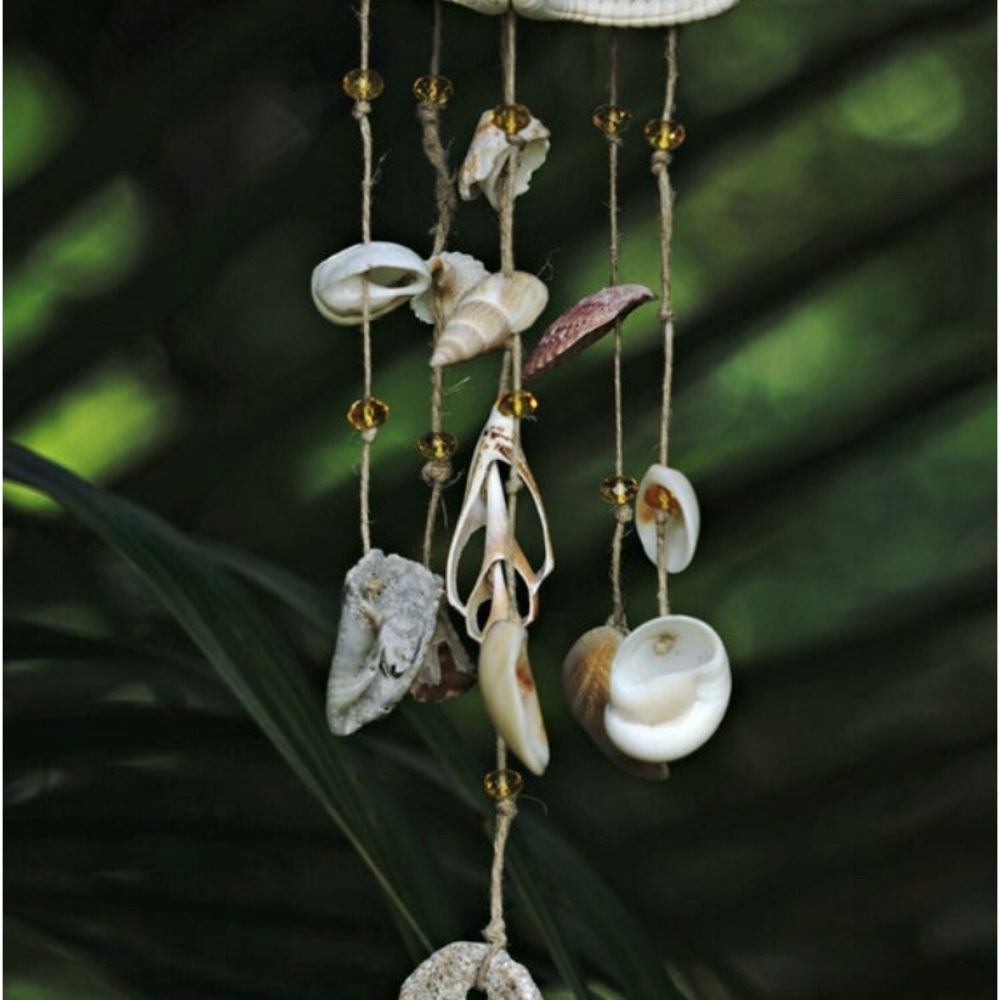 Starfish Mobile Seashell windchimes yellow crystal - Picture 3 of 5